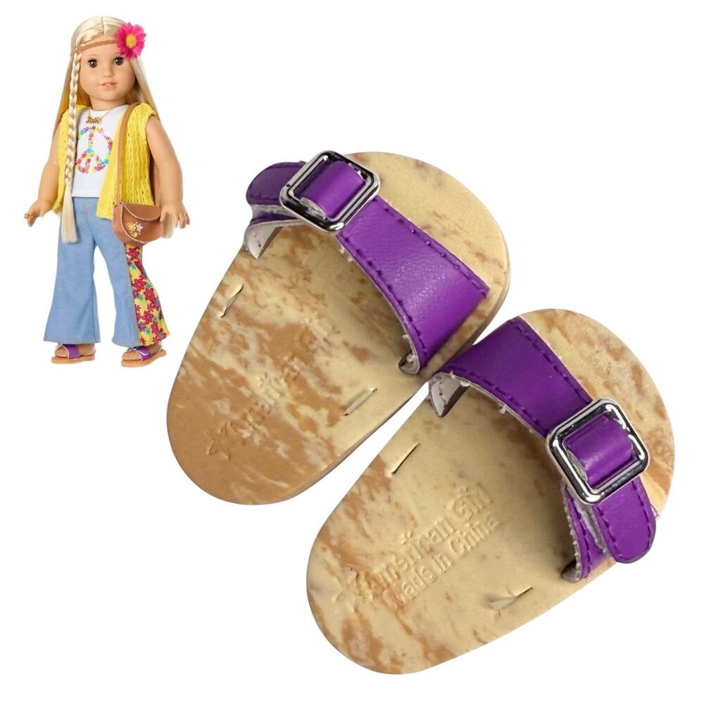 American Girl Doll Shoes Julie Meet Outfit Purple Sandals Accessory BeForever